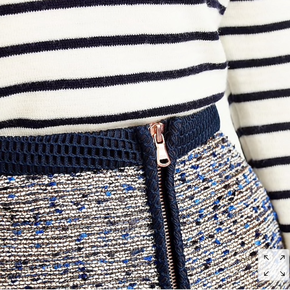 J Crew Metallic Tweed Zip Skirt (size 4)
